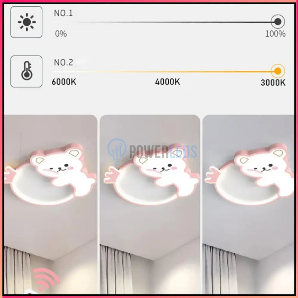Lustra LED 96W Happy Bear cu Telecomanda Echivalent 400W
