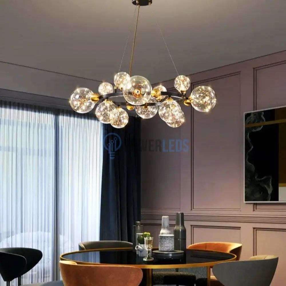 Lustra Led Abajur Black Sparkle Echivalent 300W G4066-12 Chandeliers