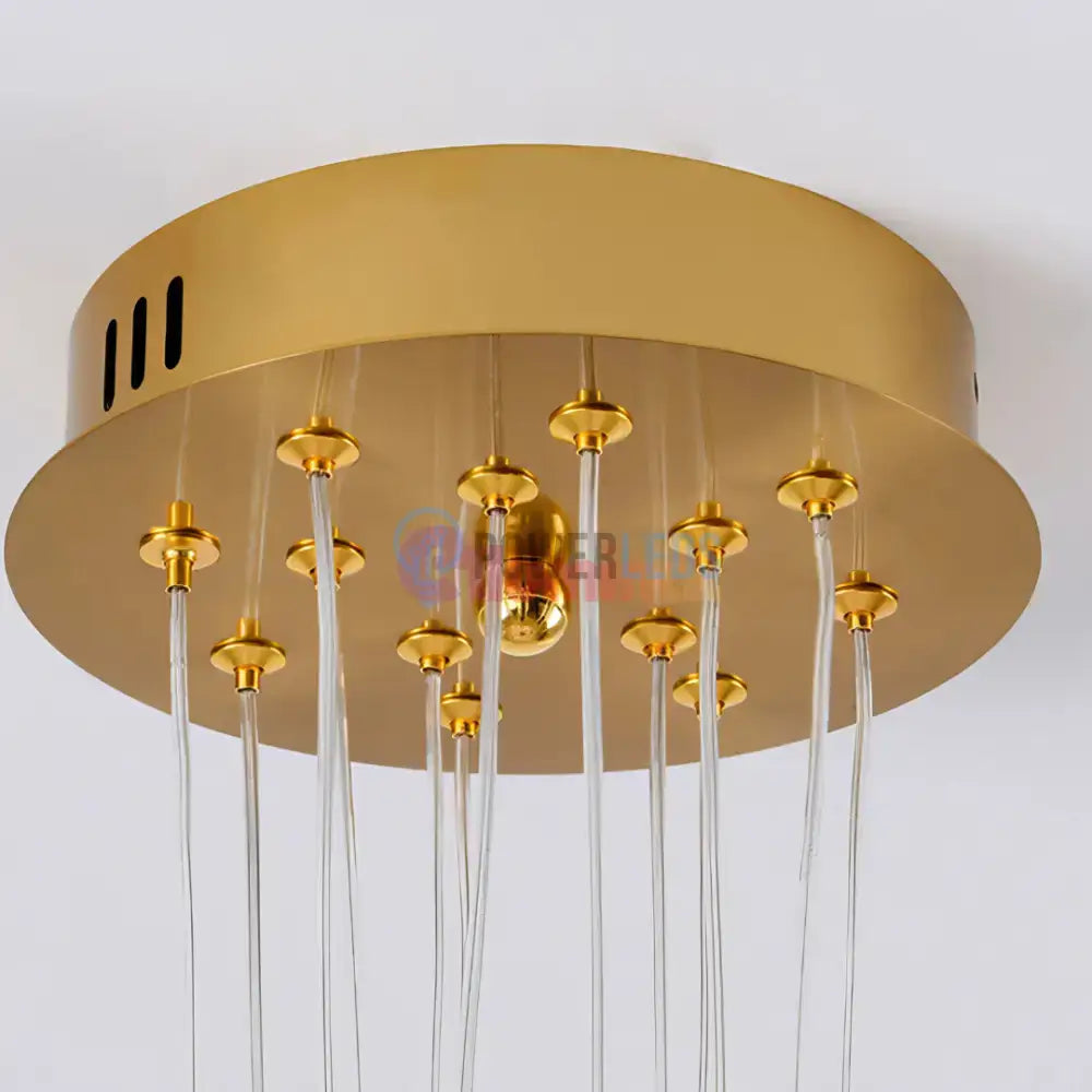 Lustra LED Abajur Planets Gold Bundle, 3 lumini si telecomanda powerleds.ro