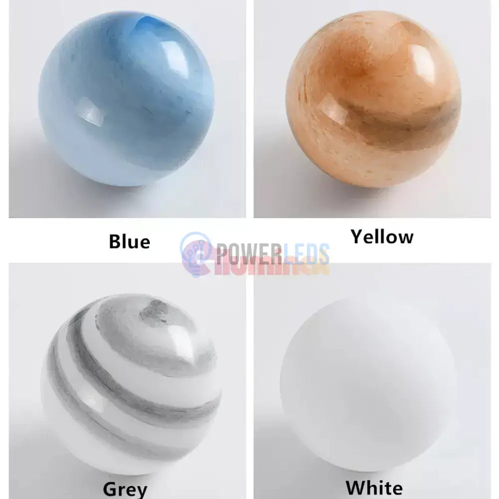 Lustra LED Abajur Planets Gold Bundle, 3 lumini si telecomanda powerleds.ro