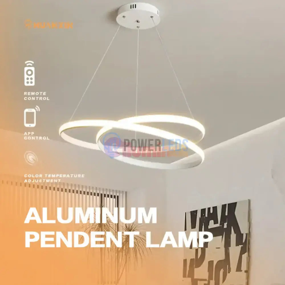 Lustra LED Alba Suspendata 120W Lumea Telecomanda Echivalent 600W powerleds.ro