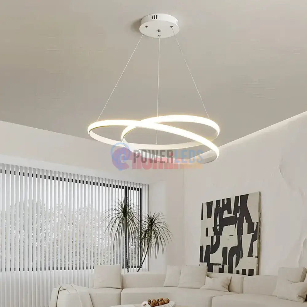 Lustra LED Alba Suspendata 120W Lumea Telecomanda Echivalent 600W powerleds.ro
