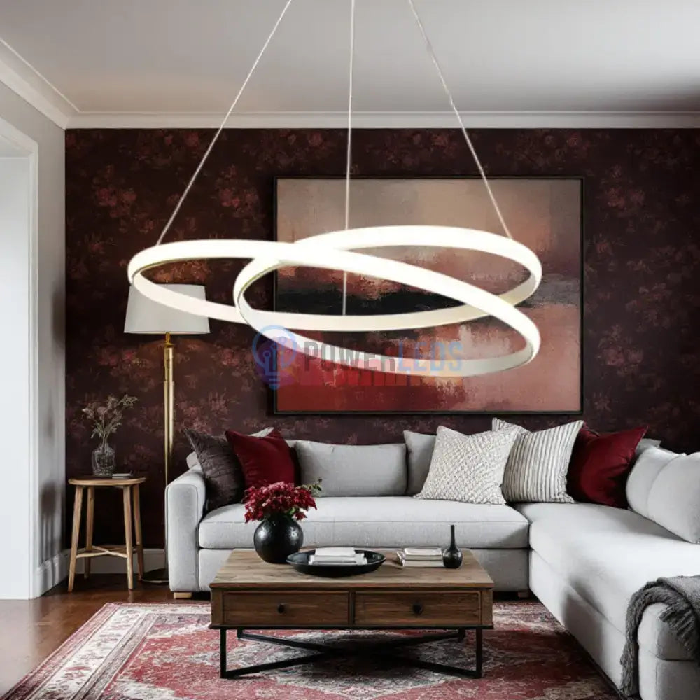 Lustra LED Alba Suspendata 120W Lumea Telecomanda Echivalent 600W powerleds.ro