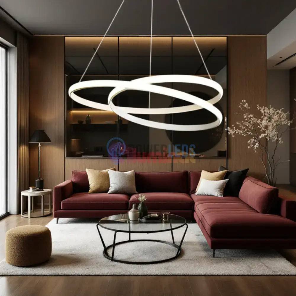 Lustra LED Alba Suspendata 120W Lumea Telecomanda Echivalent 600W powerleds.ro