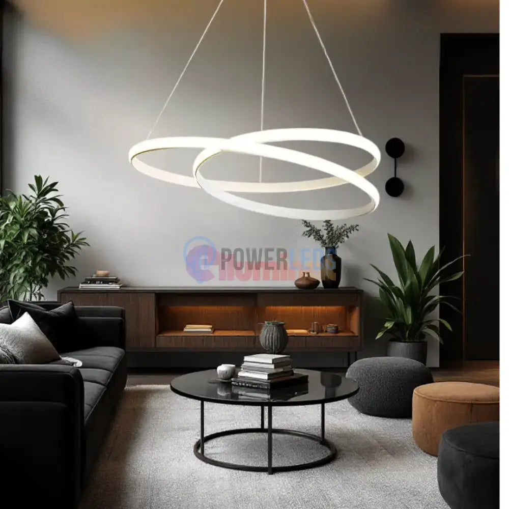 Lustra LED Alba Suspendata 120W Lumea Telecomanda Echivalent 600W powerleds.ro