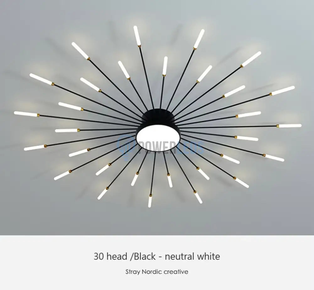 Lustra Led American Black Sun Echivalent 800W Telecomanda Lighting Fixtures