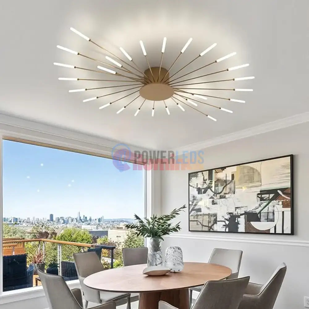 Lustra LED American Dream Gold 112w Echivalent 500W Telecomanda powerleds.ro
