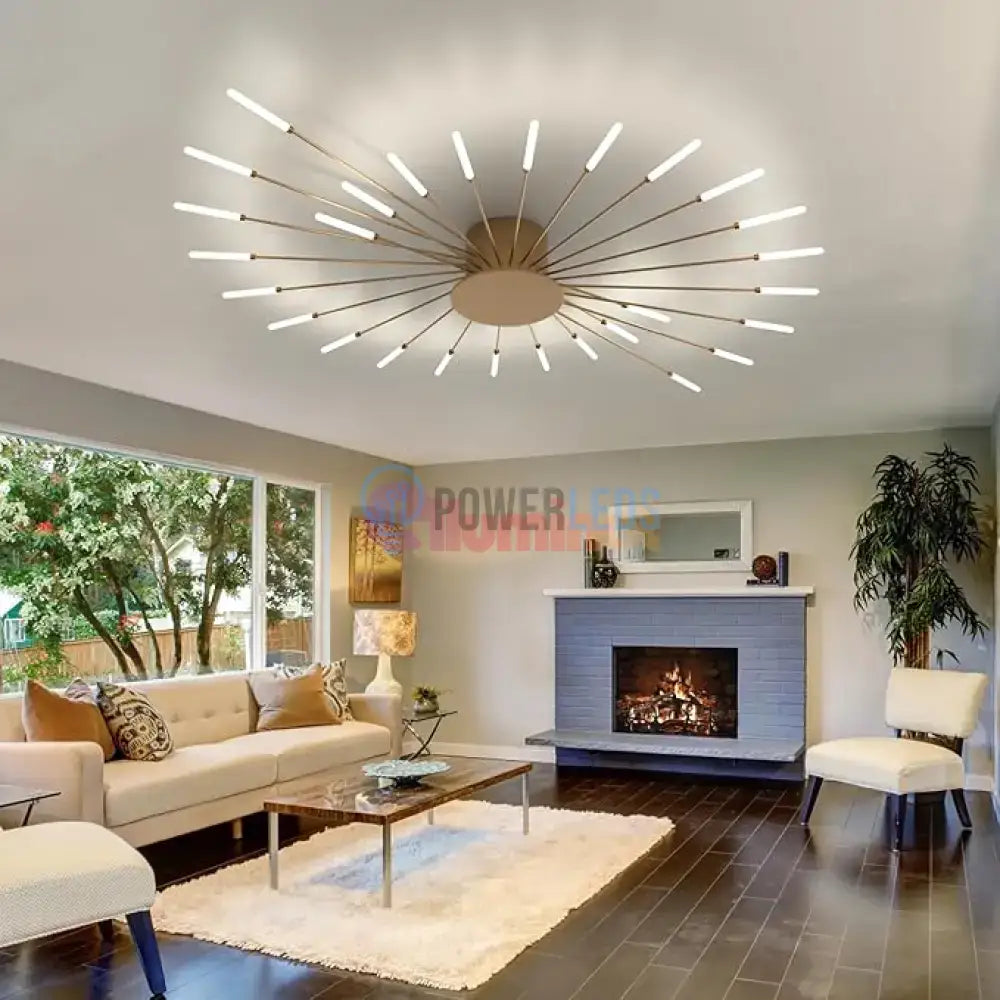 Lustra LED American Dream Gold 112w Echivalent 500W Telecomanda powerleds.ro