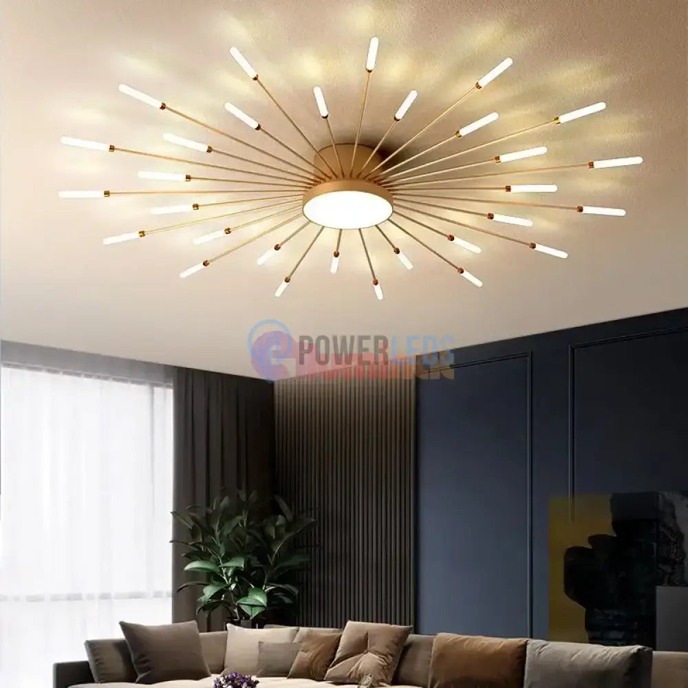 Lustra LED American Golden Sun Echivalent 800W Telecomanda powerleds.ro