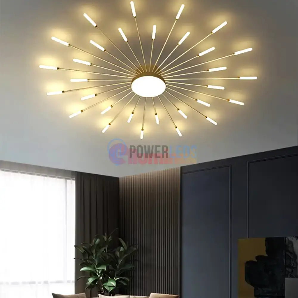 Lustra LED American Golden Sun Echivalent 800W Telecomanda powerleds.ro