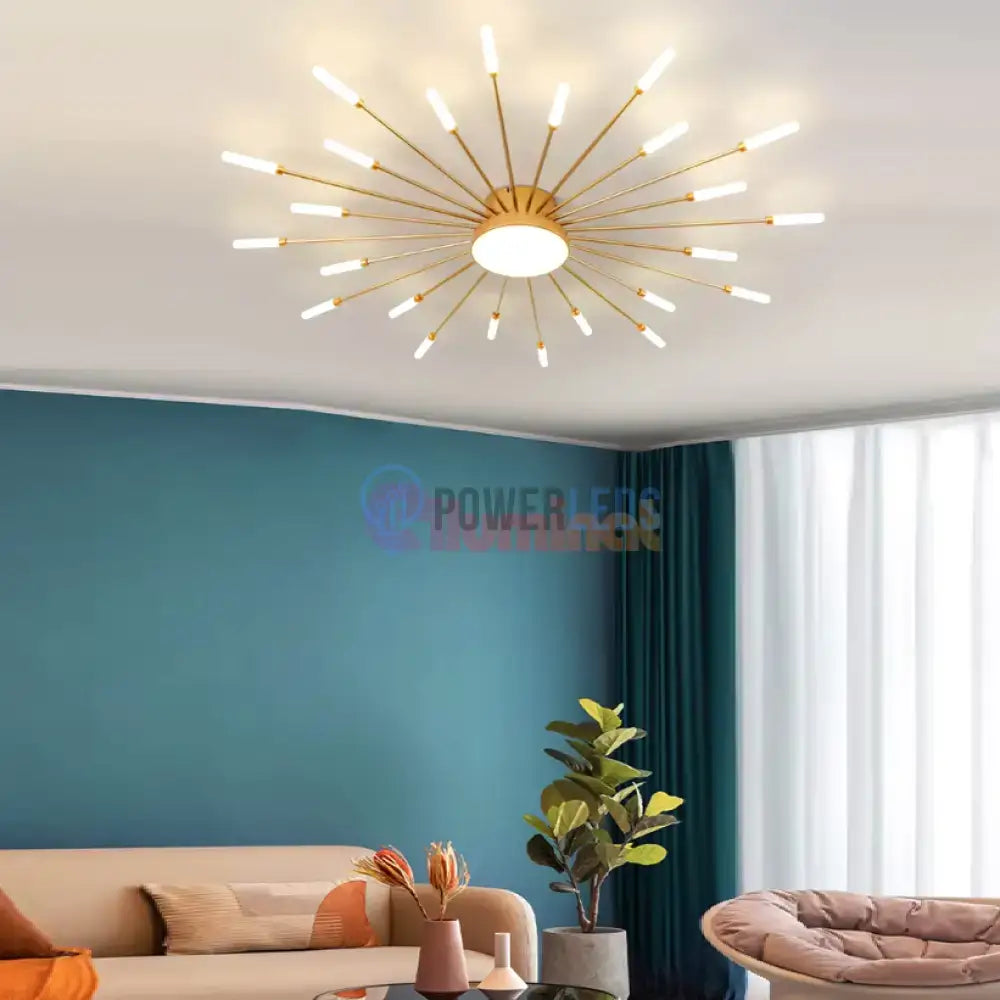Lustra LED American Golden Sun Echivalent 800W Telecomanda powerleds.ro