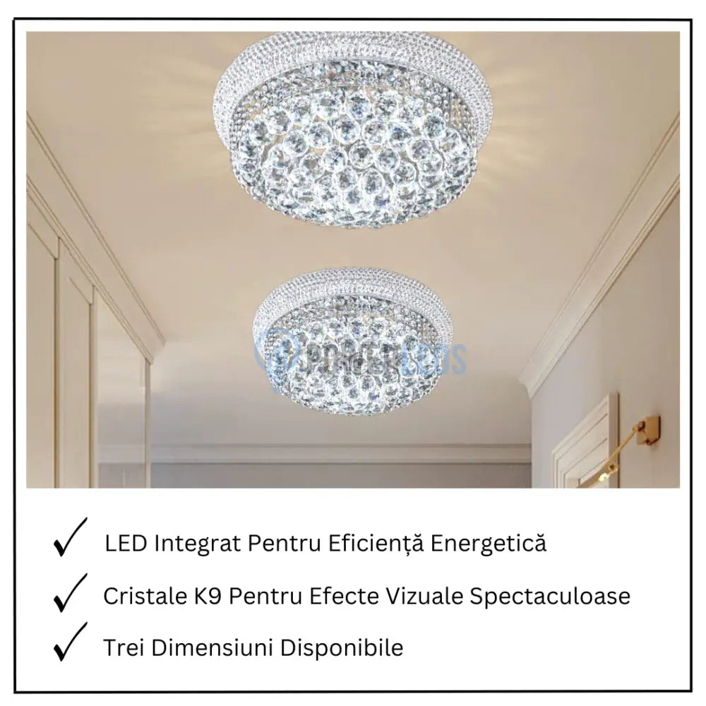 Lustra LED Aplicata Crystal Dome Royale Crom Chandeliers