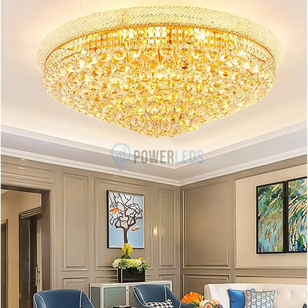 Lustra LED Aplicata Crystal Dome Telecomanda si RGB Chandeliers