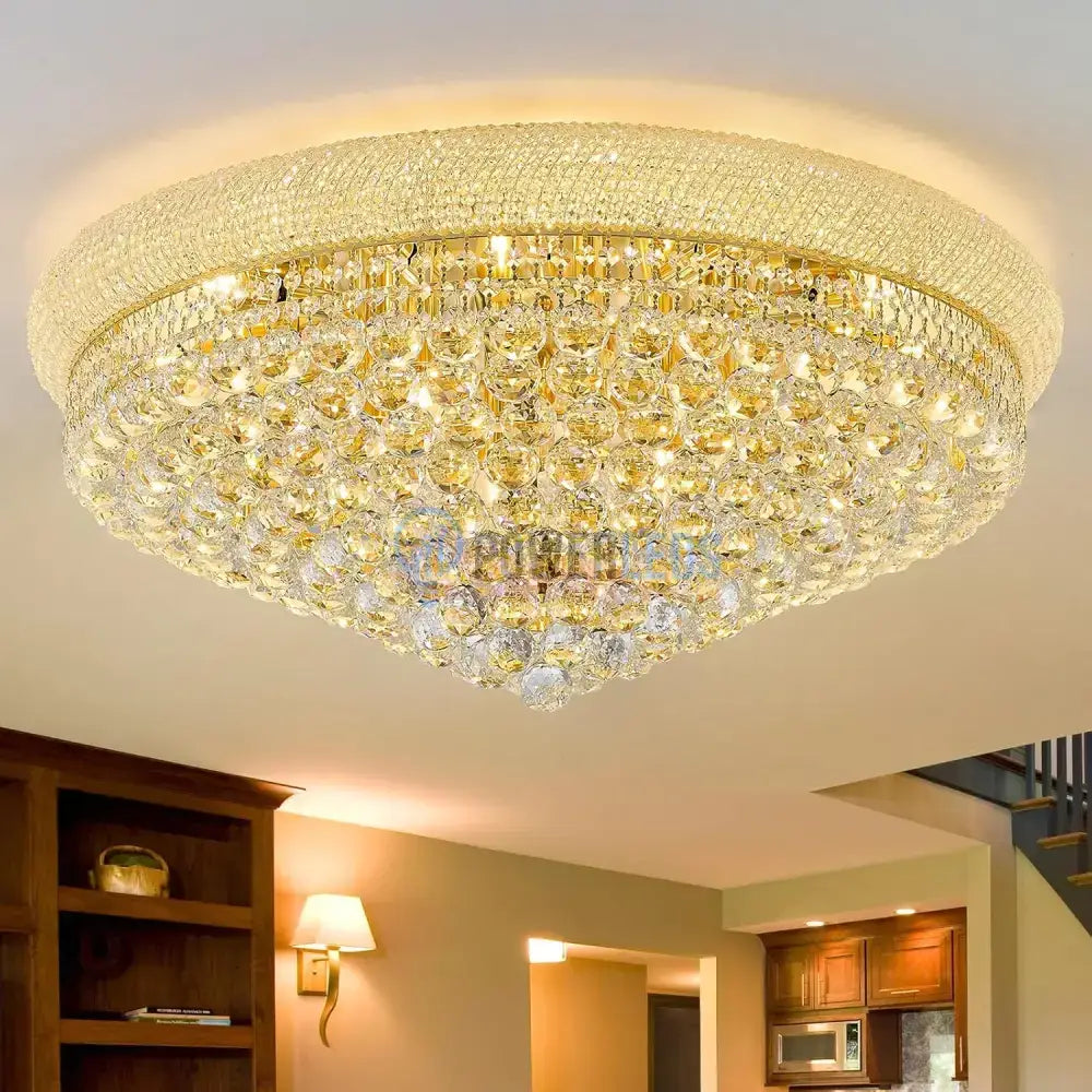 Lustra LED Aplicata Crystal Dome Telecomanda si RGB Chandeliers