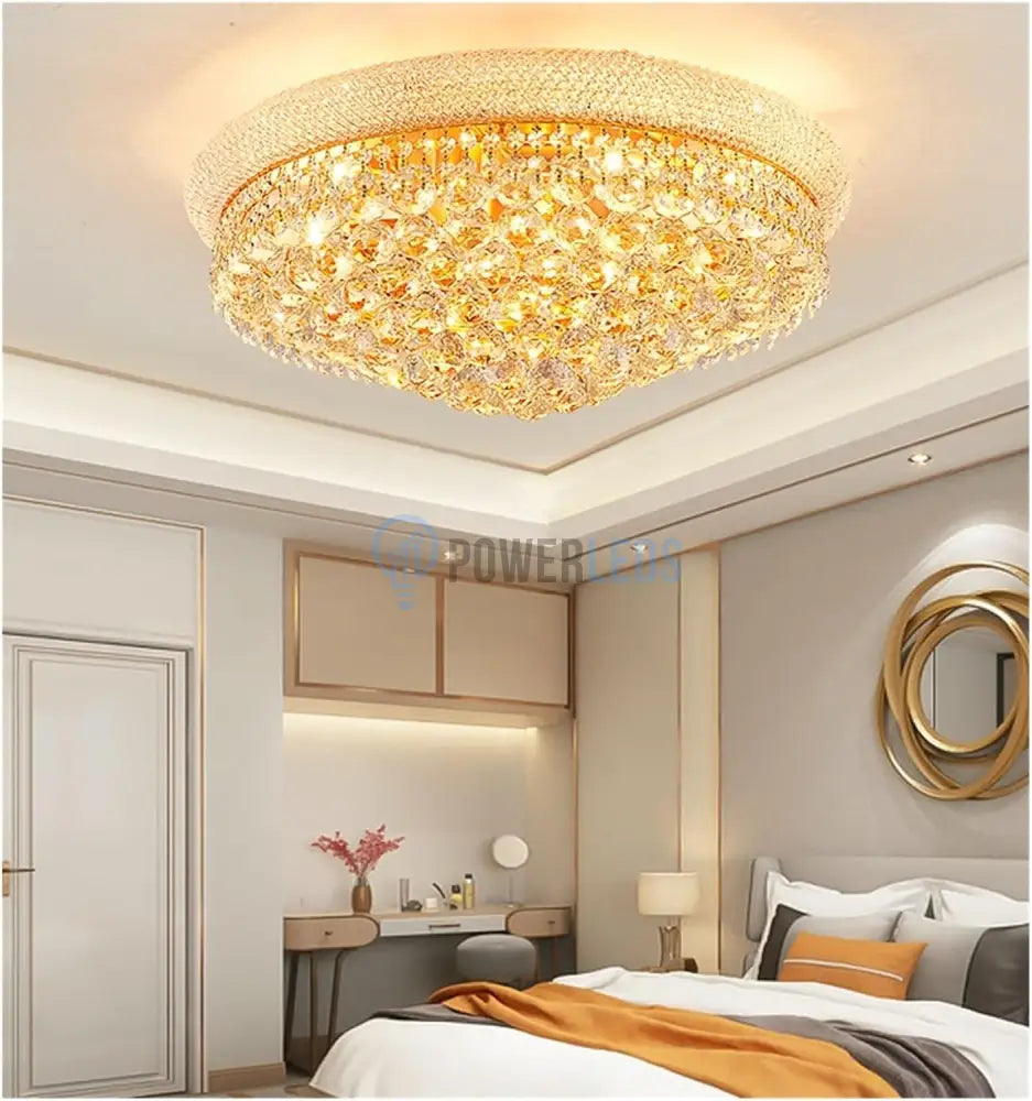 Lustra LED Aplicata Crystal Dome Telecomanda si RGB Chandeliers