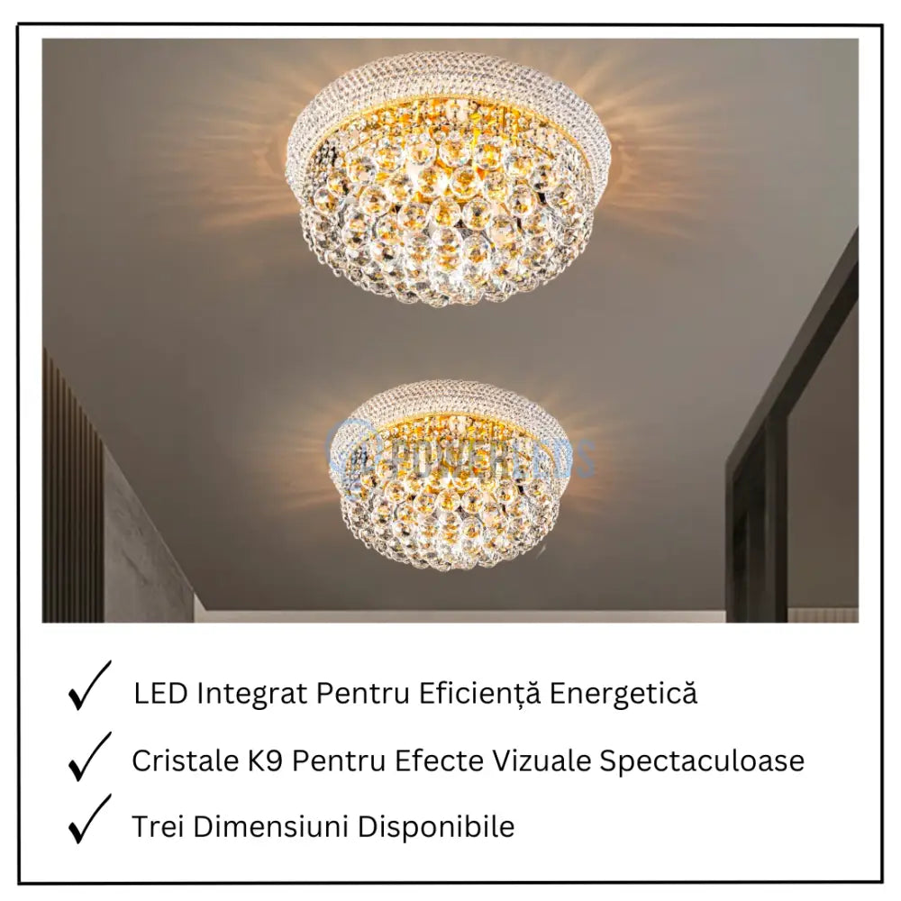 Lustra LED Aplicata Crystal Dome Royale Aurie Chandeliers