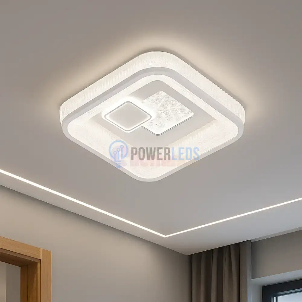 Lustra LED Koko Square White Echivalent 100W ALBA / SQUARE DESIGN / 31CM Lighting Fixtures