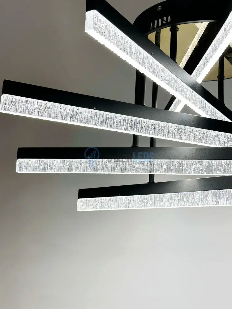Lustra LED Aplicata Mira 5 Linnes Echivalent 500W Telecomanda NEAGRA / MINIMALIST DESIGN Chandeliers