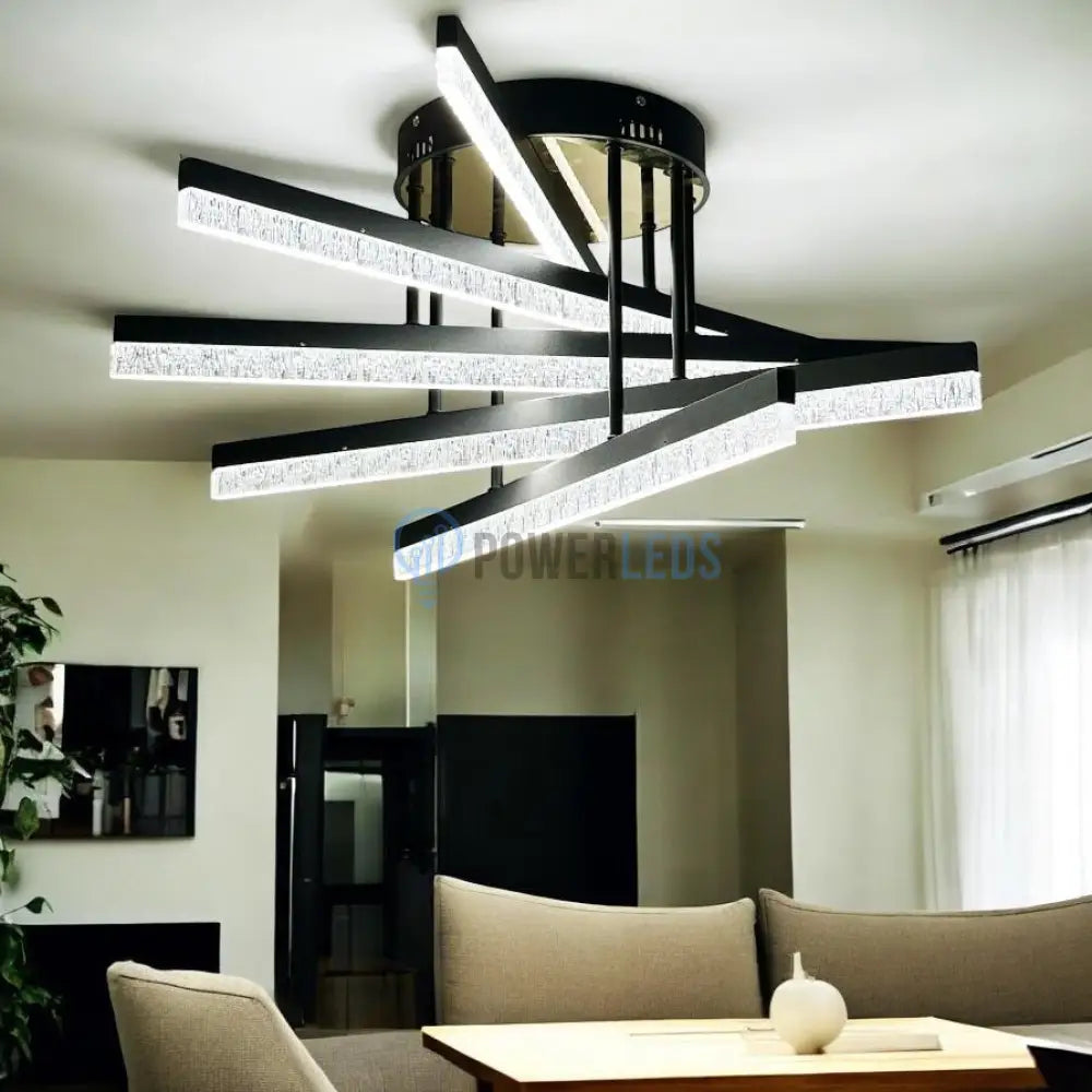 Lustra LED Aplicata Mira 5 Linnes Echivalent 500W Telecomanda NEAGRA / MINIMALIST DESIGN Chandeliers