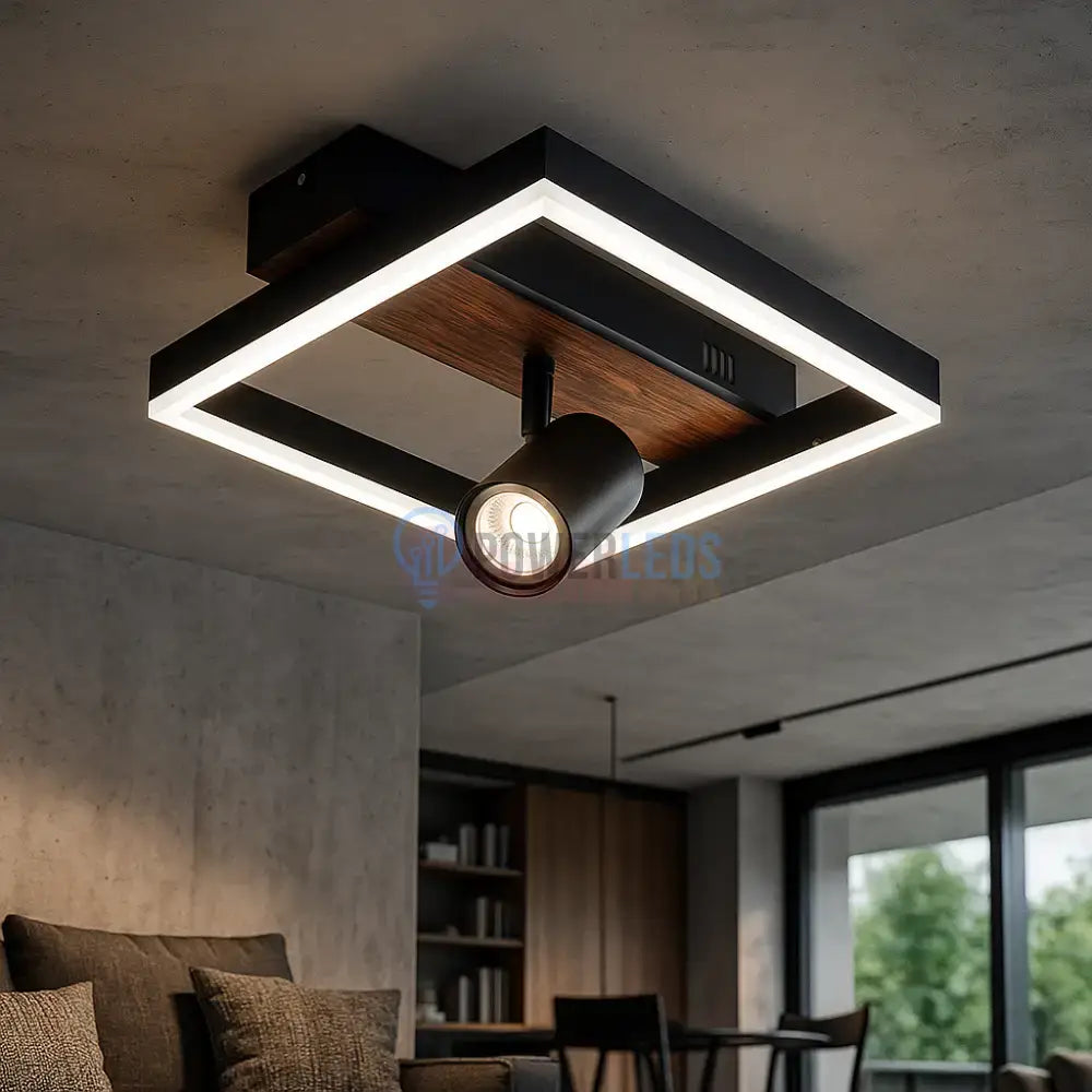 Lustra LED Zenn Telecomanda Wifi 2.4G Black 3 Culori G4227 NEAGRA / SQUARE DESIGN Lighting Fixtures