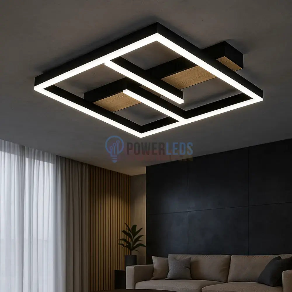 Lustra LED Zenn Telecomanda Wifi 2.4G Black 3 Culori G4218 NEAGRA / SQUARE DESIGN Lighting Fixtures