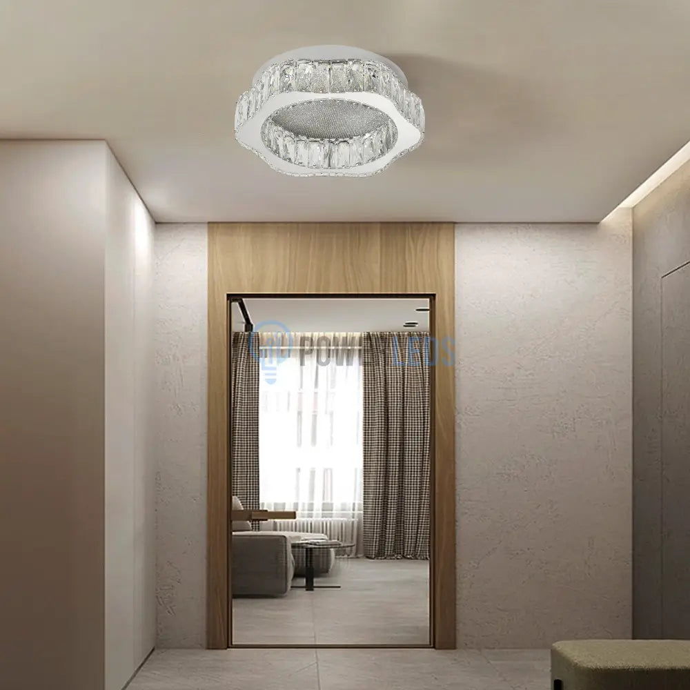 Lustra LED Argintie Splash Crystal Telecomanda powerleds.ro