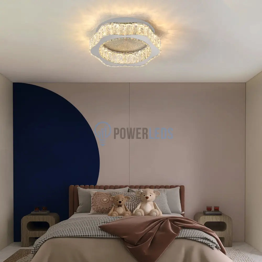 Lustra LED Argintie Splash Crystal Telecomanda powerleds.ro