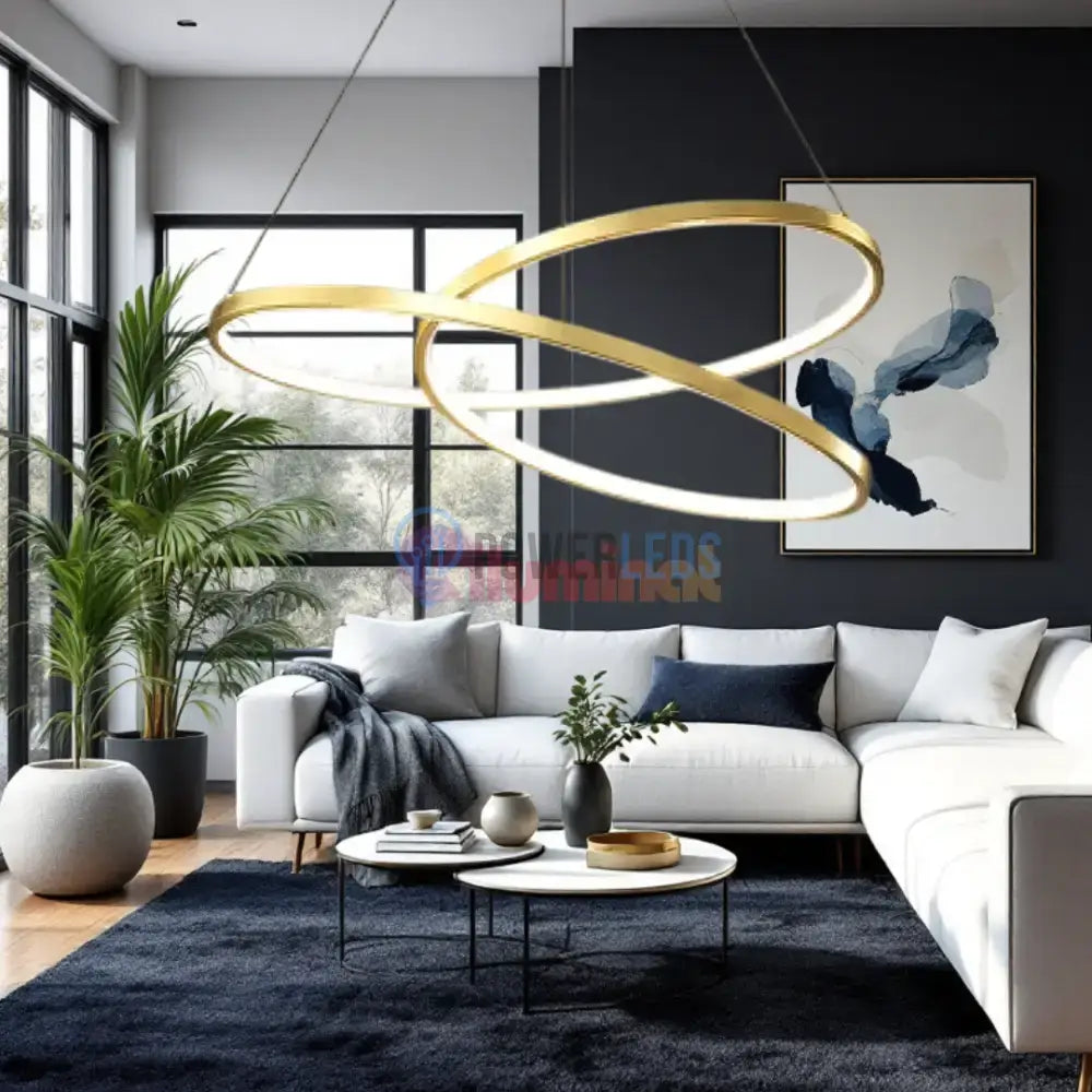 Lustra LED Aurie Suspendata 120W Lumea Telecomanda Echivalent 600W powerleds.ro