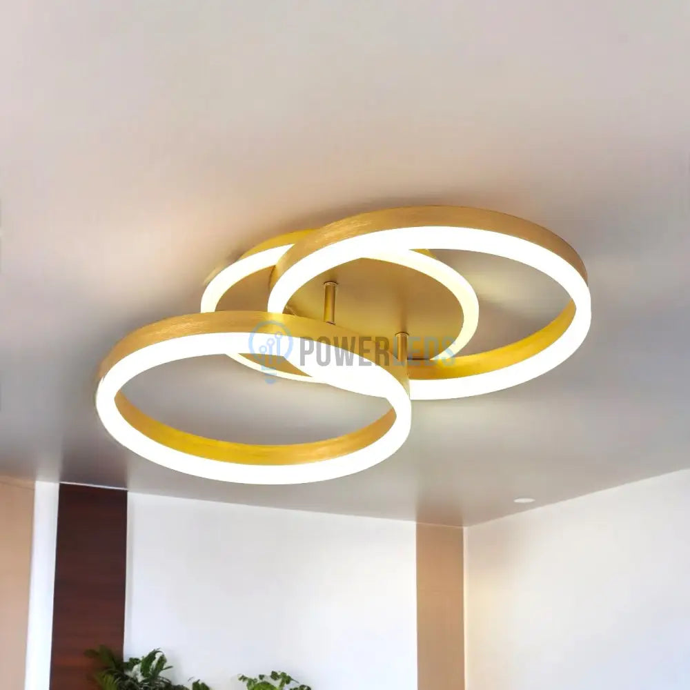 Lustra Led Beauty Gold 1 + 1 Circle Echivalent 400W Telecomanda Lighting Fixtures