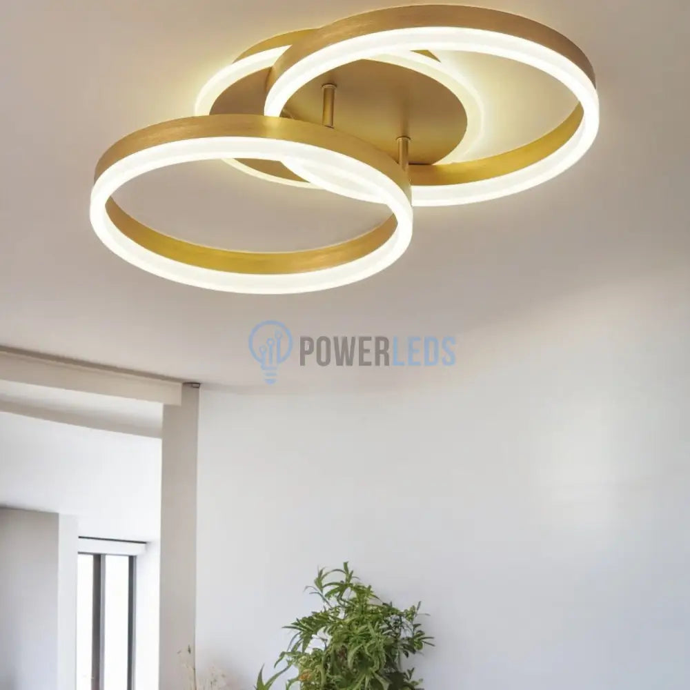 Lustra Led Beauty Gold 1 + 1 Circle Echivalent 400W Telecomanda Lighting Fixtures