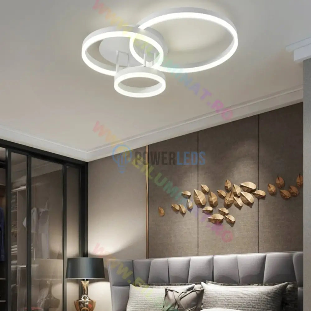 Lustra Led Beauty White Circle Echivalent 600W Telecomanda Lighting Fixtures