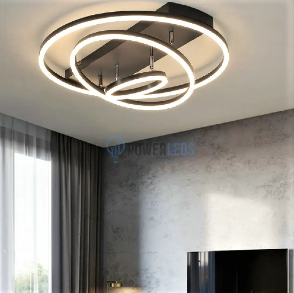 Lustra Led 160W Brown 3 Rings Reglabile Telecomanda