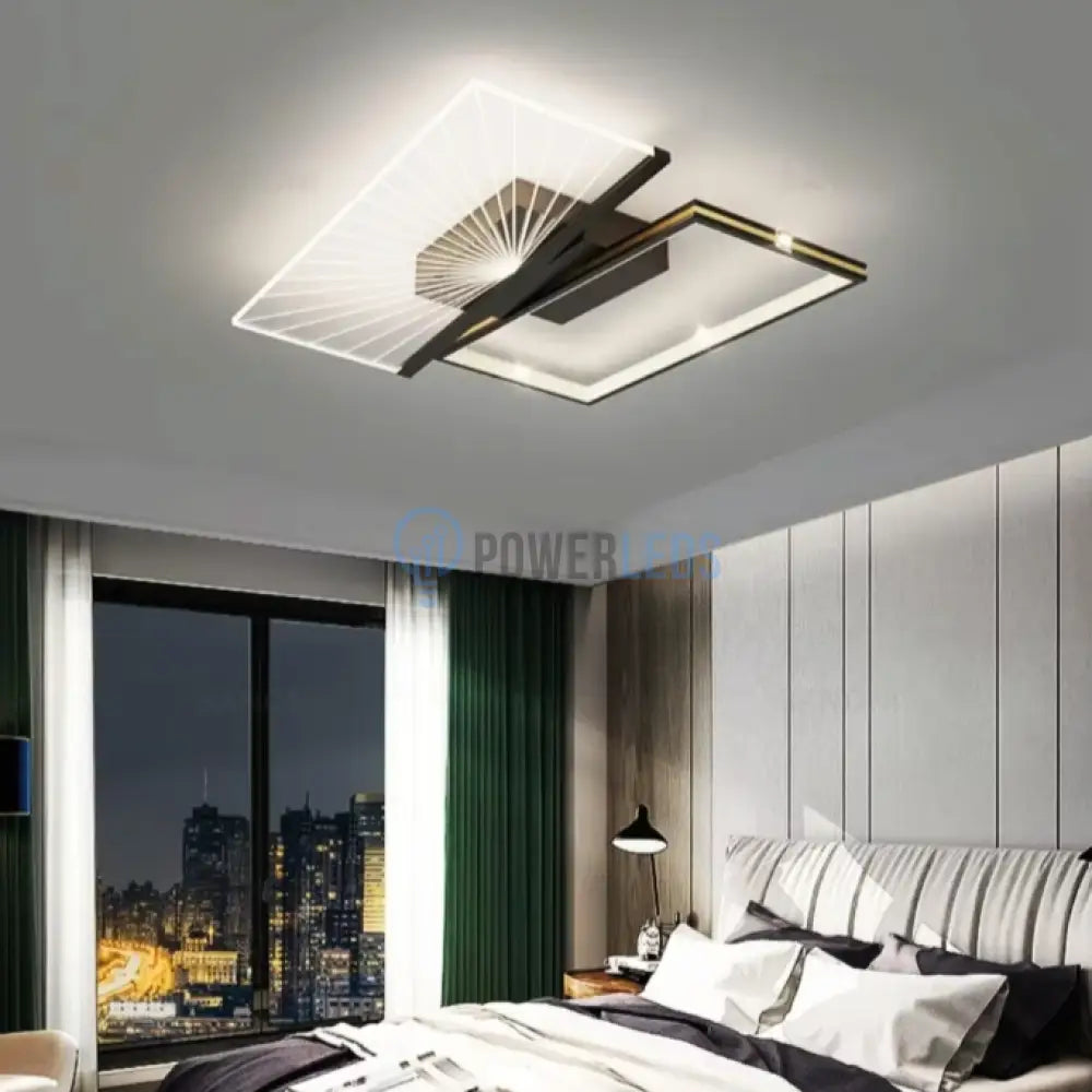 Lustra Led Charlotte 1 + 1 Square Echivalent 300W Telecomanda Lighting Fixtures