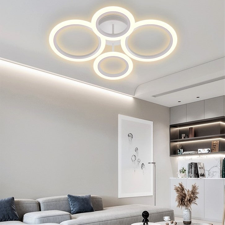 Lustra LED 2+2 CIRCLE Design Alb Echivalent 400W RESIGILATA R3
