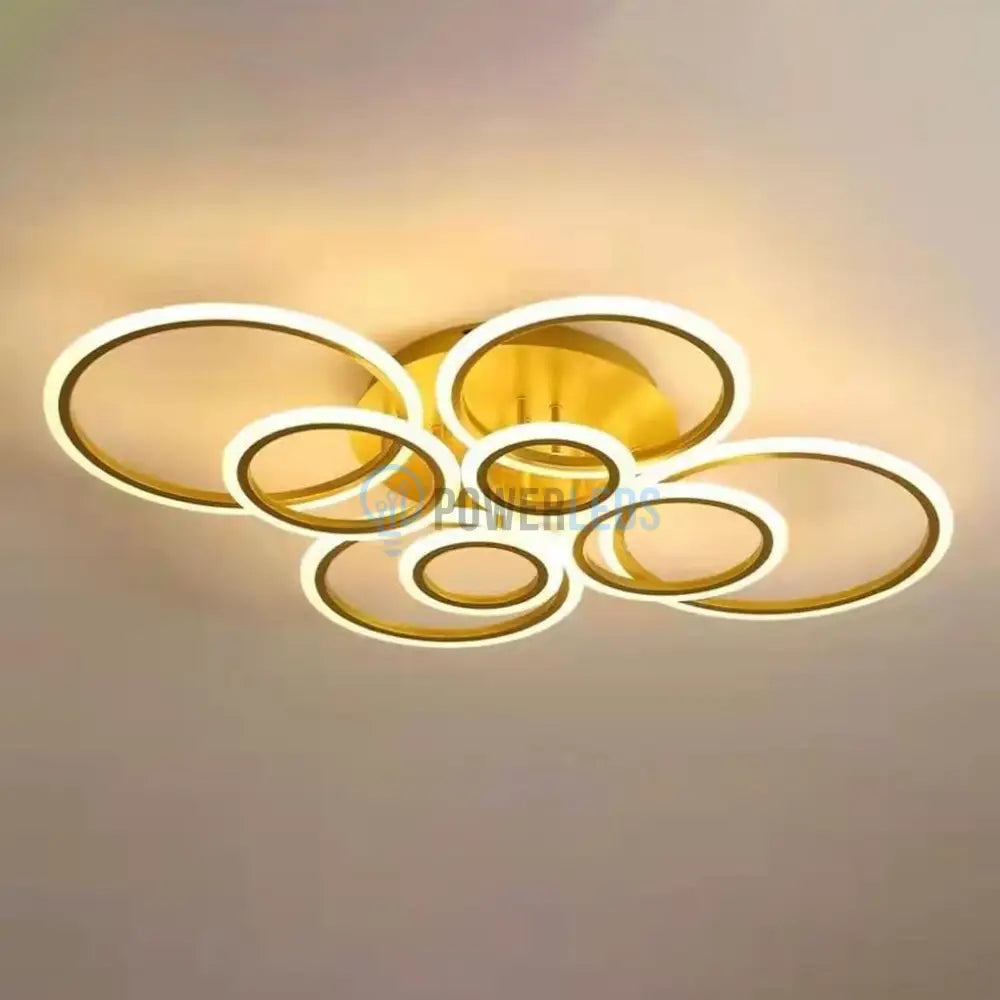 Lustra LED Circle 4 + 4 Gigant Gold Echivalent 1000W Telecomanda AURIE / 100CM / CIRCLE DESIGN Lighting Fixtures