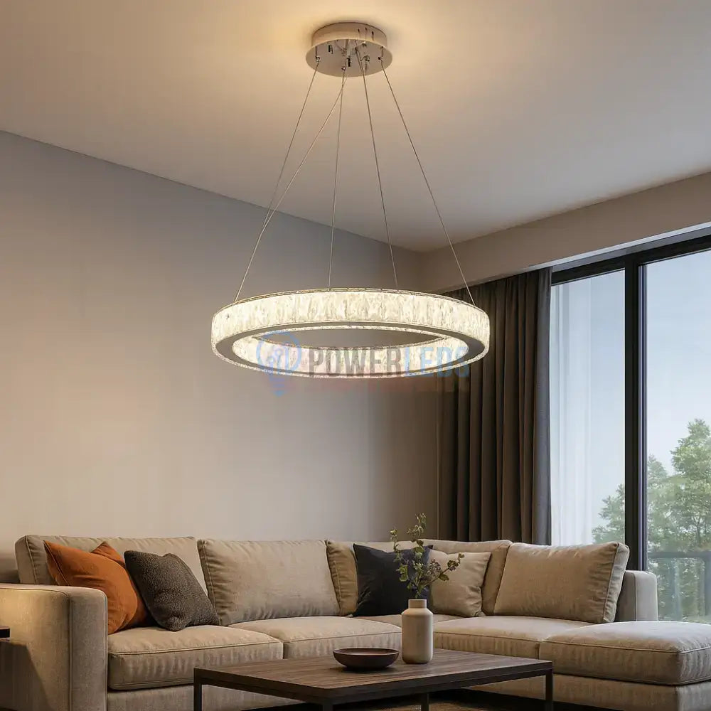 Lustra LED Suspendata Silver Crystal 1 Segment Rotund 75171/500 ARGINTIE / SUSPENDATE / 50CM Lighting Fixtures