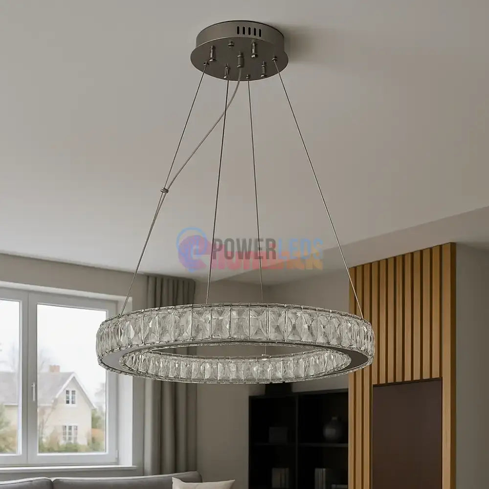 Lustra LED Suspendata Silver Crystal 1 Segment Rotund 75171/500 powerleds.ro