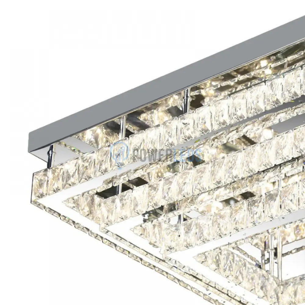 Lustra LED Exquisite Square Cristal Echivalent 400W Telecomanda CHROME / 40CM / CRISTAL Chandeliers
