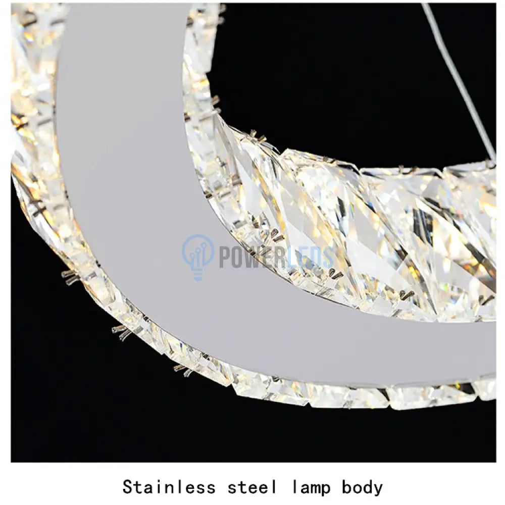 Lustra Led Cristal 2 Segmente Telecomanda Echivalent 600W Chandeliers Crystal