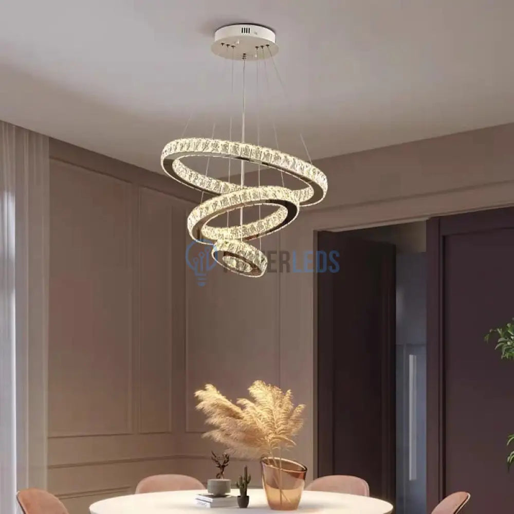 Lustra Led 120W Cristal 3 Segmente Telecomanda Chandeliers Crystal