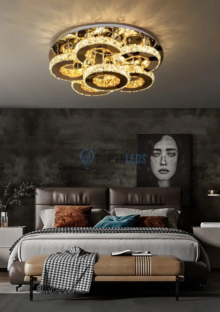 Lustra LED Elegance Aurora Cristal Telecomanda powerleds.ro
