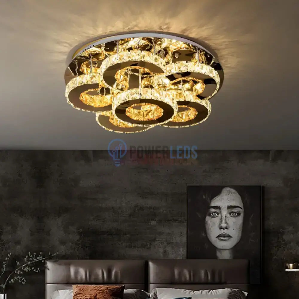 Lustra LED Elegance Aurora Cristal Telecomanda CHROME / 50CM / CRISTAL Chandeliers