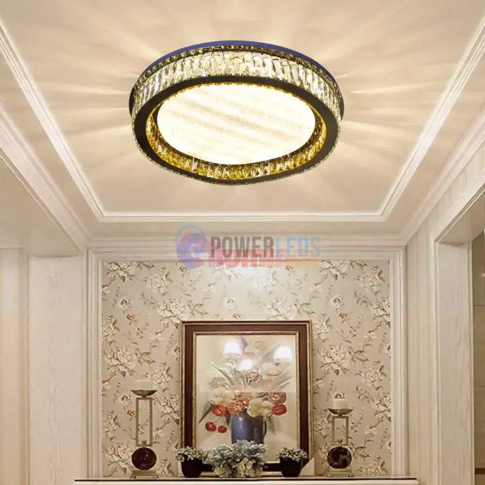 Lustra LED Aplicata Glamour Halo Cristal Telecomanda powerleds.ro