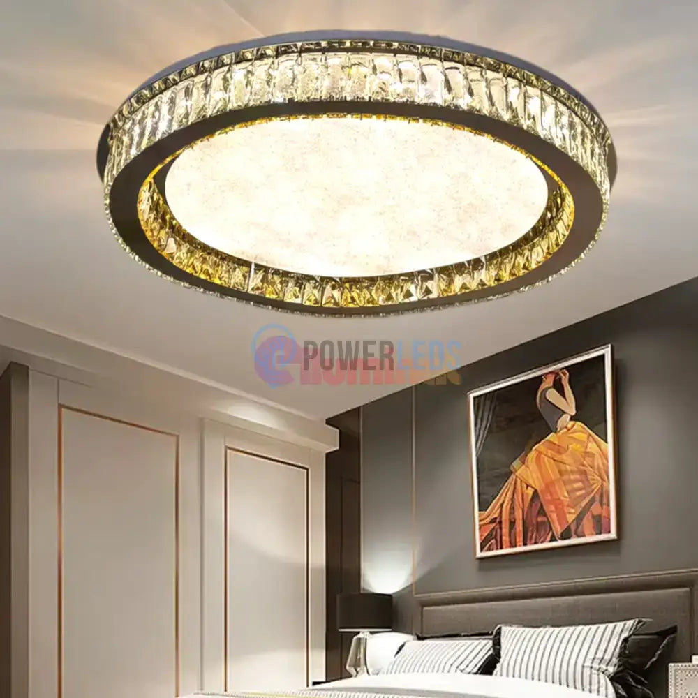 Lustra LED Aplicata Glamour Halo Cristal Telecomanda powerleds.ro