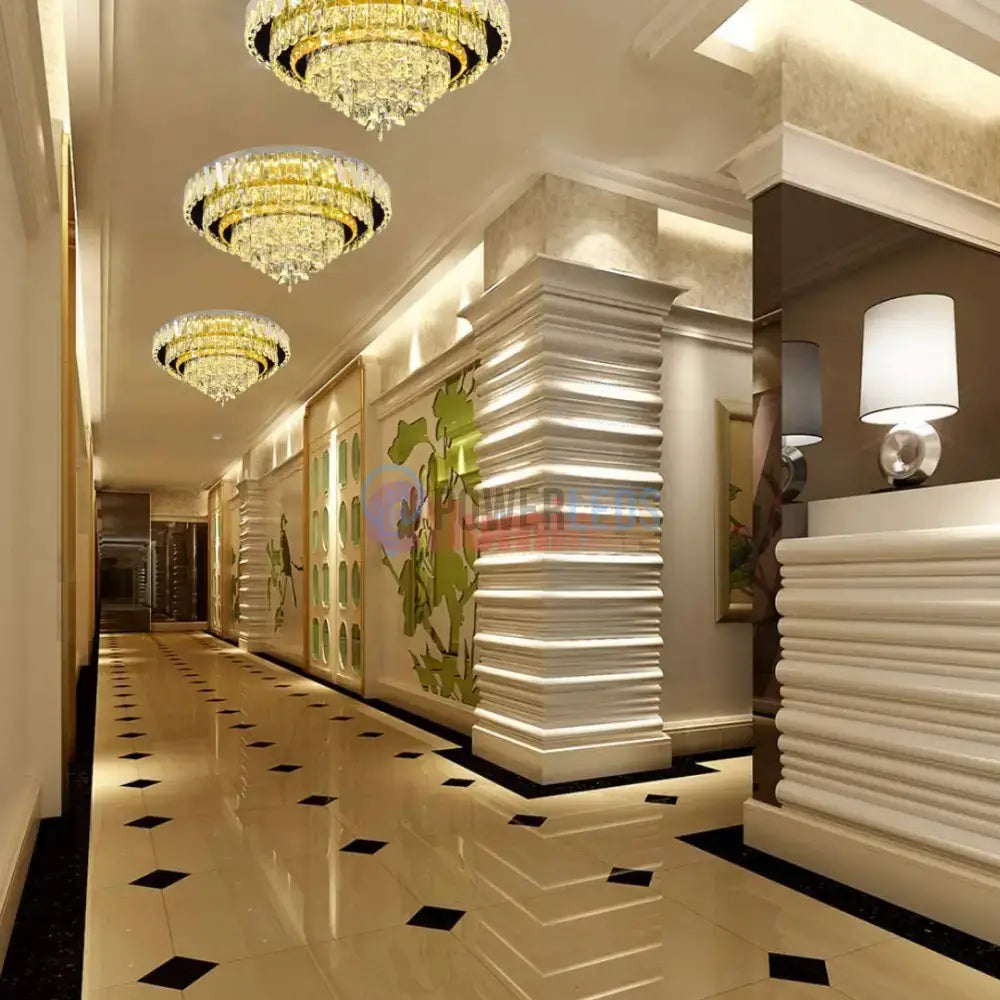 Lustra LED Aplicata Grand Aura Cristal Telecomanda powerleds.ro