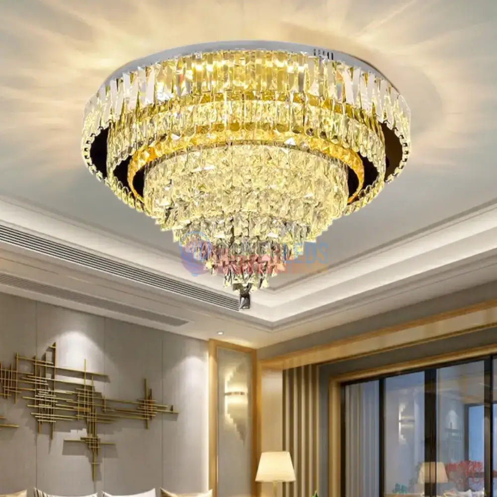 Lustra LED Aplicata Grand Aura Cristal Telecomanda powerleds.ro