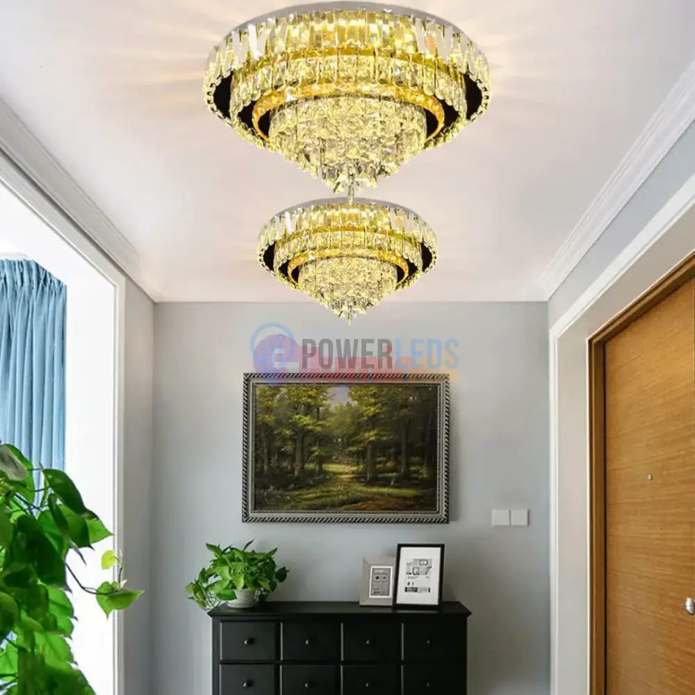 Lustra LED Aplicata Grand Aura Cristal Telecomanda powerleds.ro