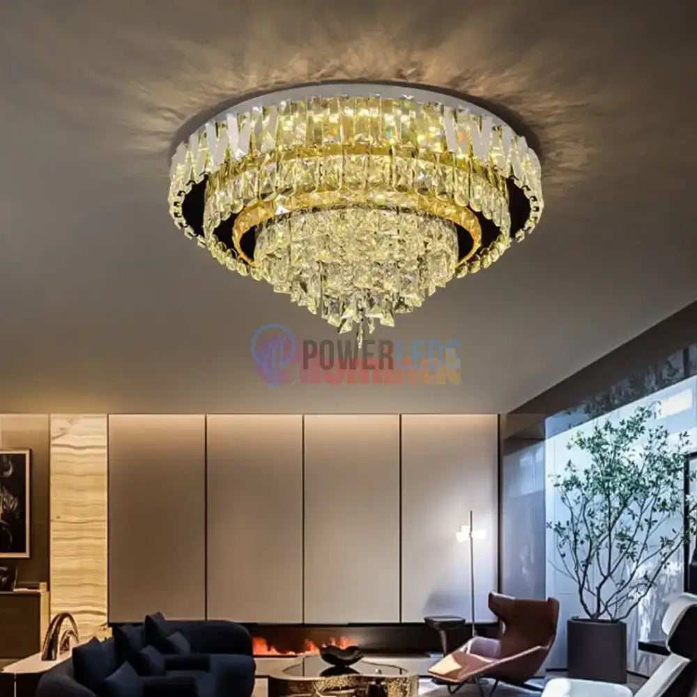 Lustra LED Aplicata Grand Aura Cristal Telecomanda powerleds.ro