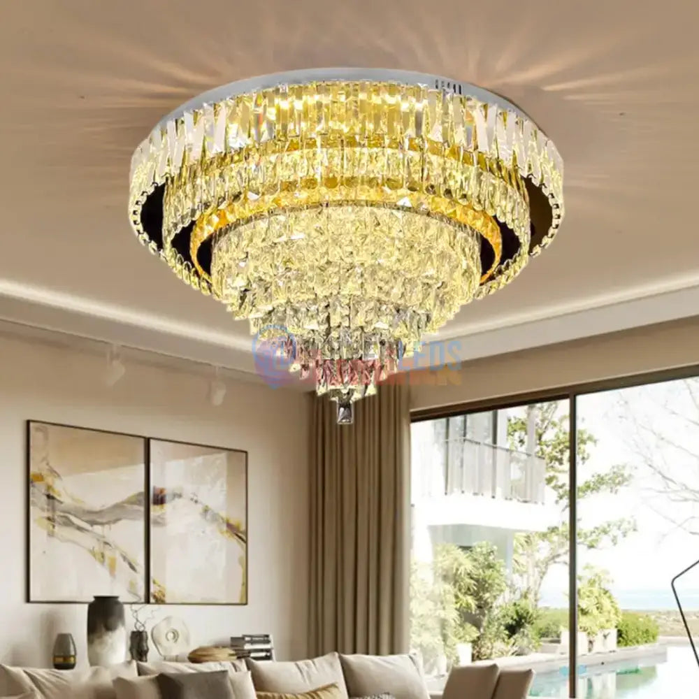 Lustra LED Aplicata Grand Aura Cristal Telecomanda powerleds.ro