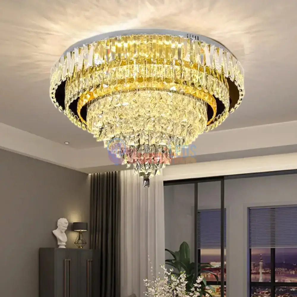 Lustra LED Aplicata Grand Aura Cristal Telecomanda powerleds.ro